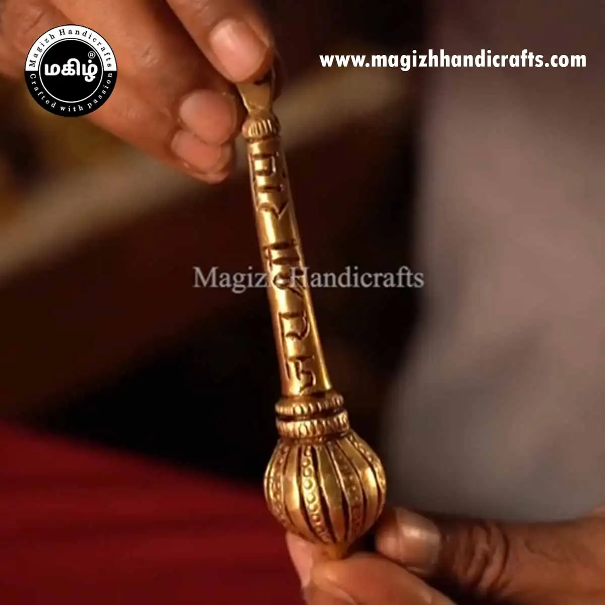 5 inches Brass Hanuman Gada - image 4