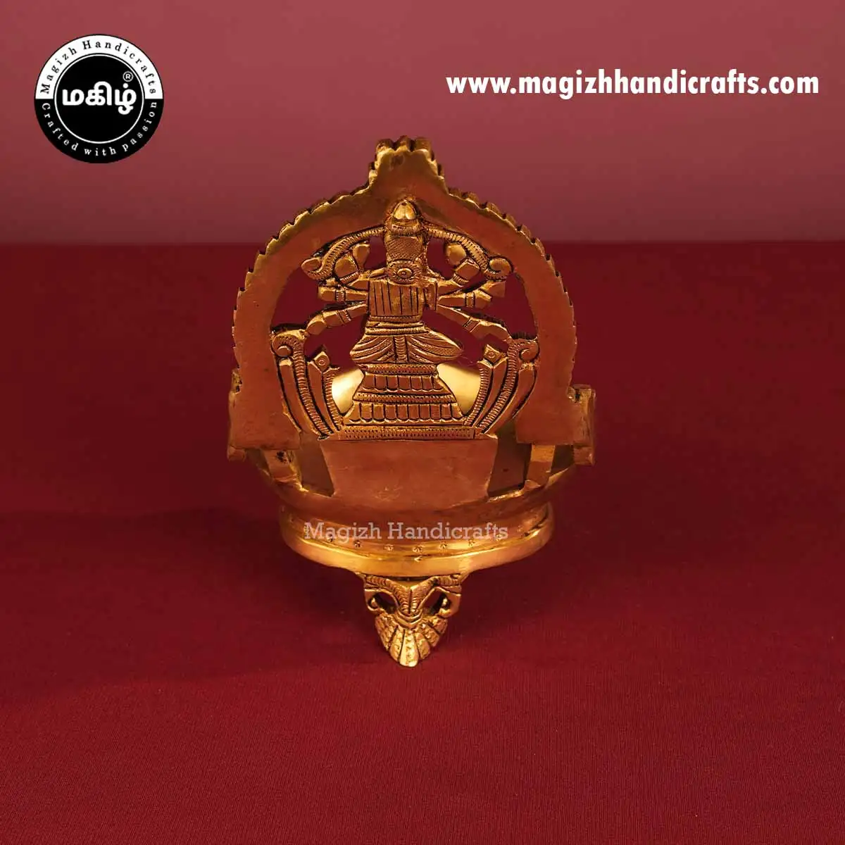 Brass Heart Shape Varahi amman Lamp 7 inches - image 5