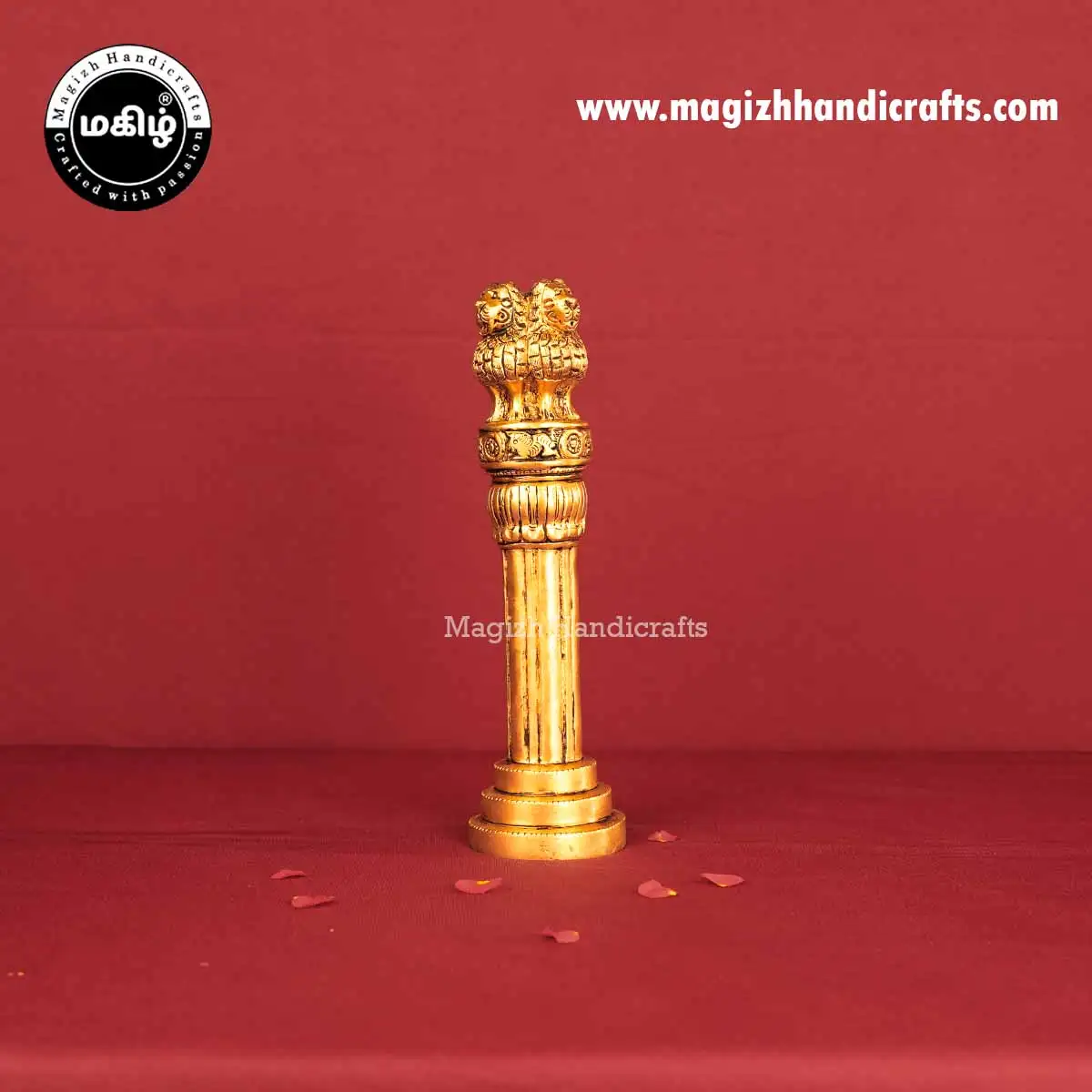 Brass Ashoka Pillar - 10 Inches - image 3