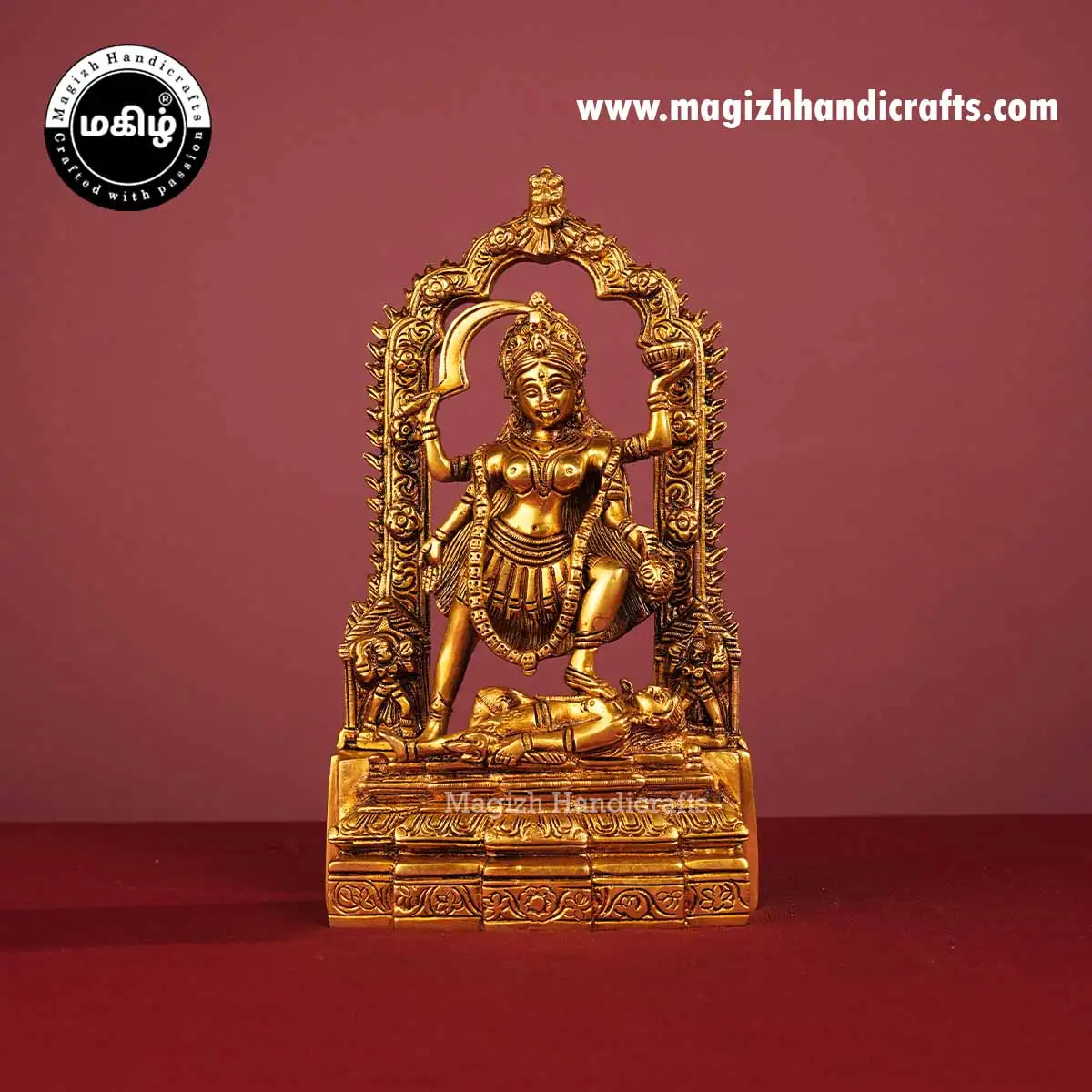 Brass goddess Kali idol - 10 inches - image 1