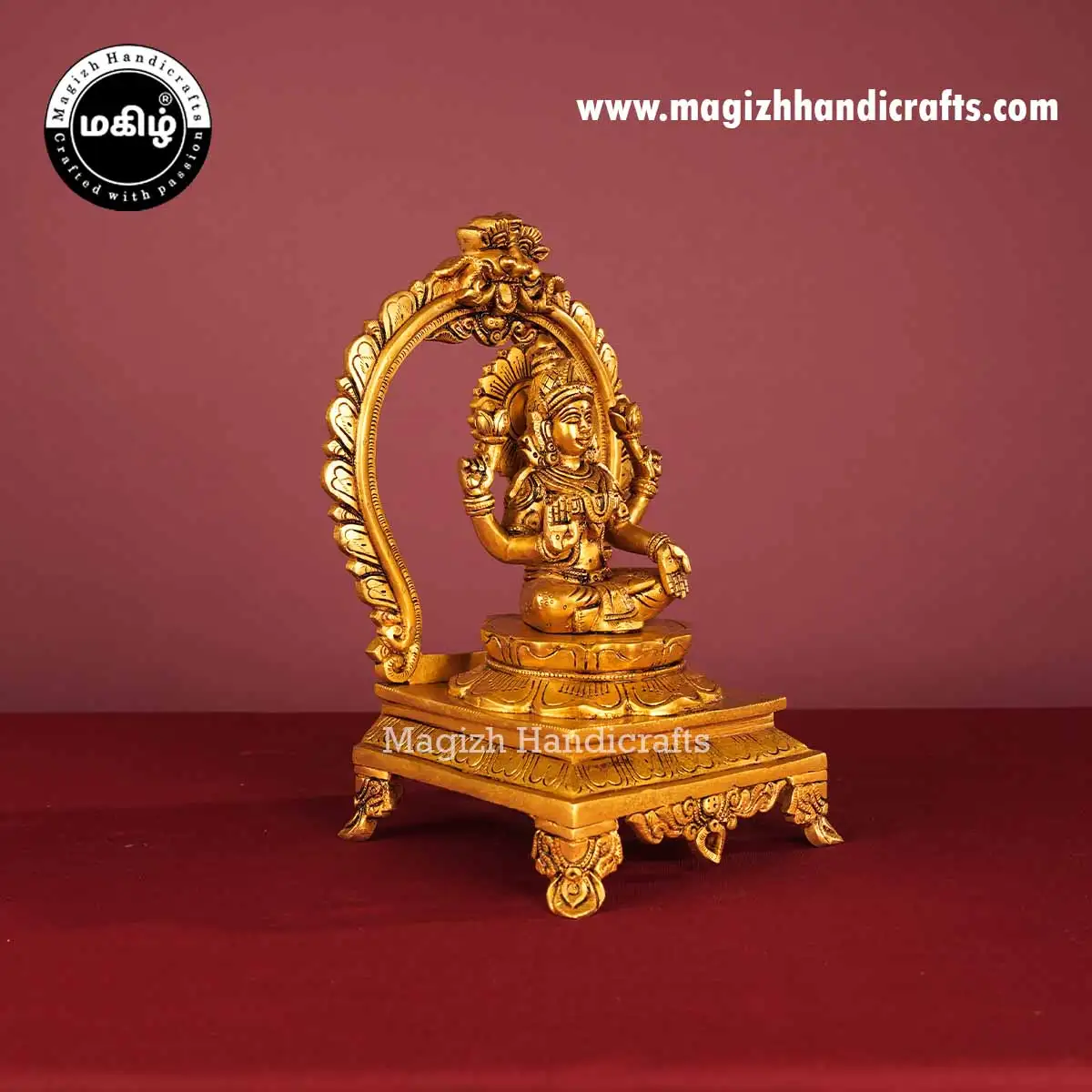 Brass Lakshmi idol with prabavalli - 11 inches - image 3
