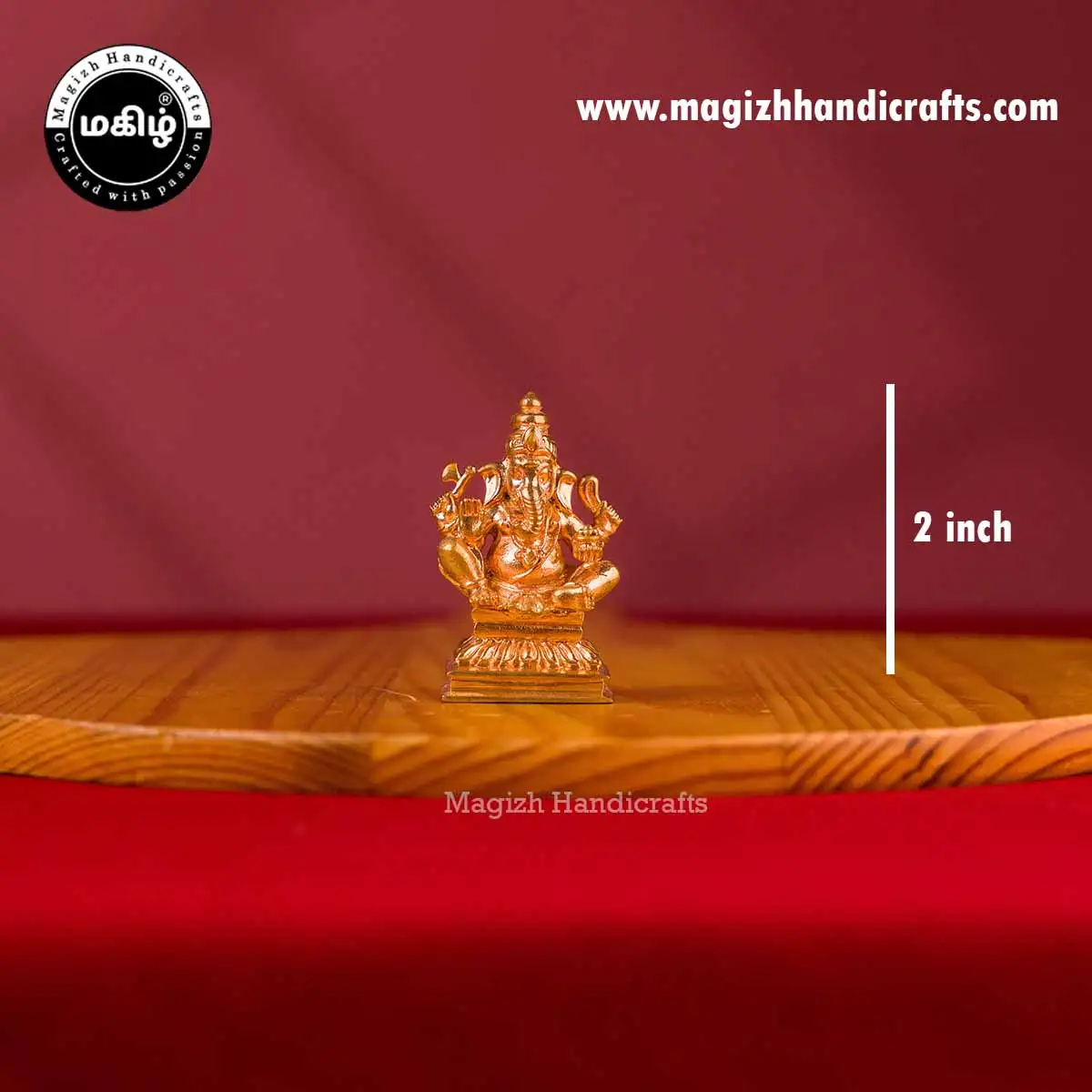 Impon Lord Valampori Vinayagar idol - 2 inch - image 2