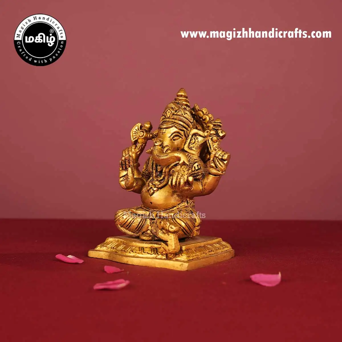 Brass Ganesh Idol - 5 Inch - image 3