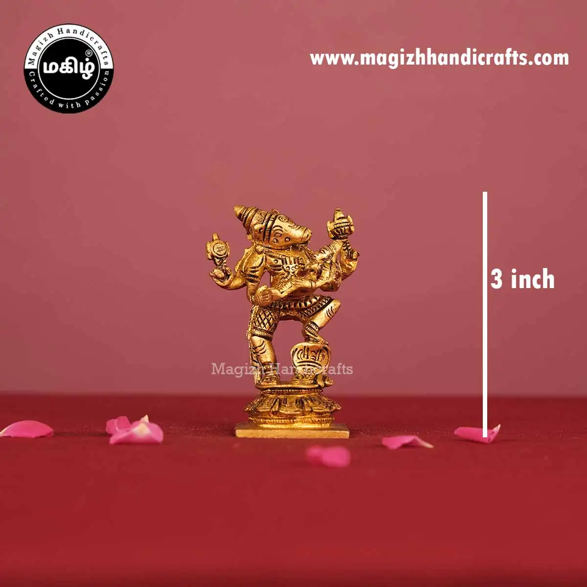 Brass Lakshmi Hayagireeswarar Idol - 3 Inch - image 2