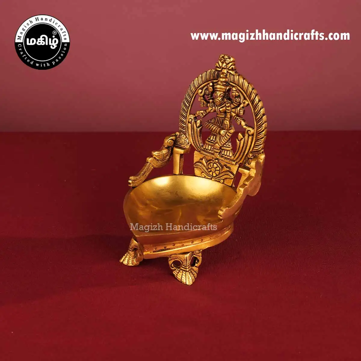 Brass Heart Shape Varahi amman Lamp 7 inches - image 4