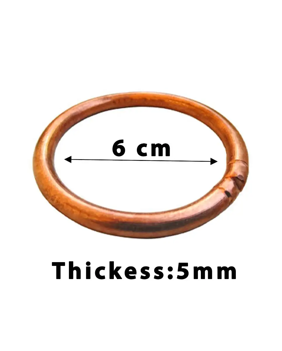 Round Pure Copper Bracelet for men and women- S - image 1