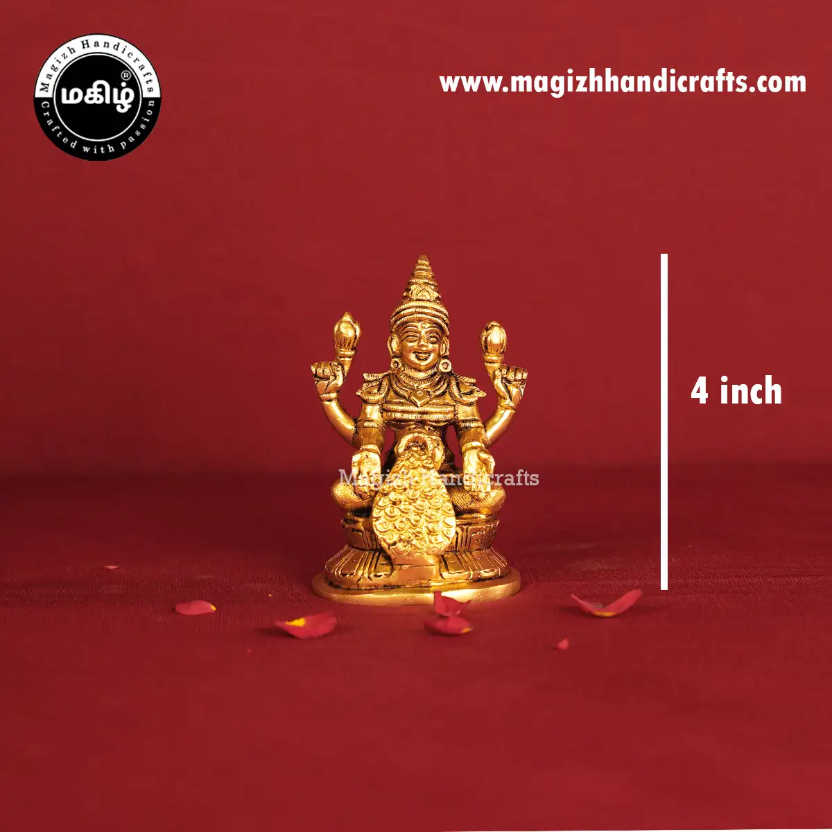 Brass Lakshmi with Money Pot Idol - 4 Inches - image 2