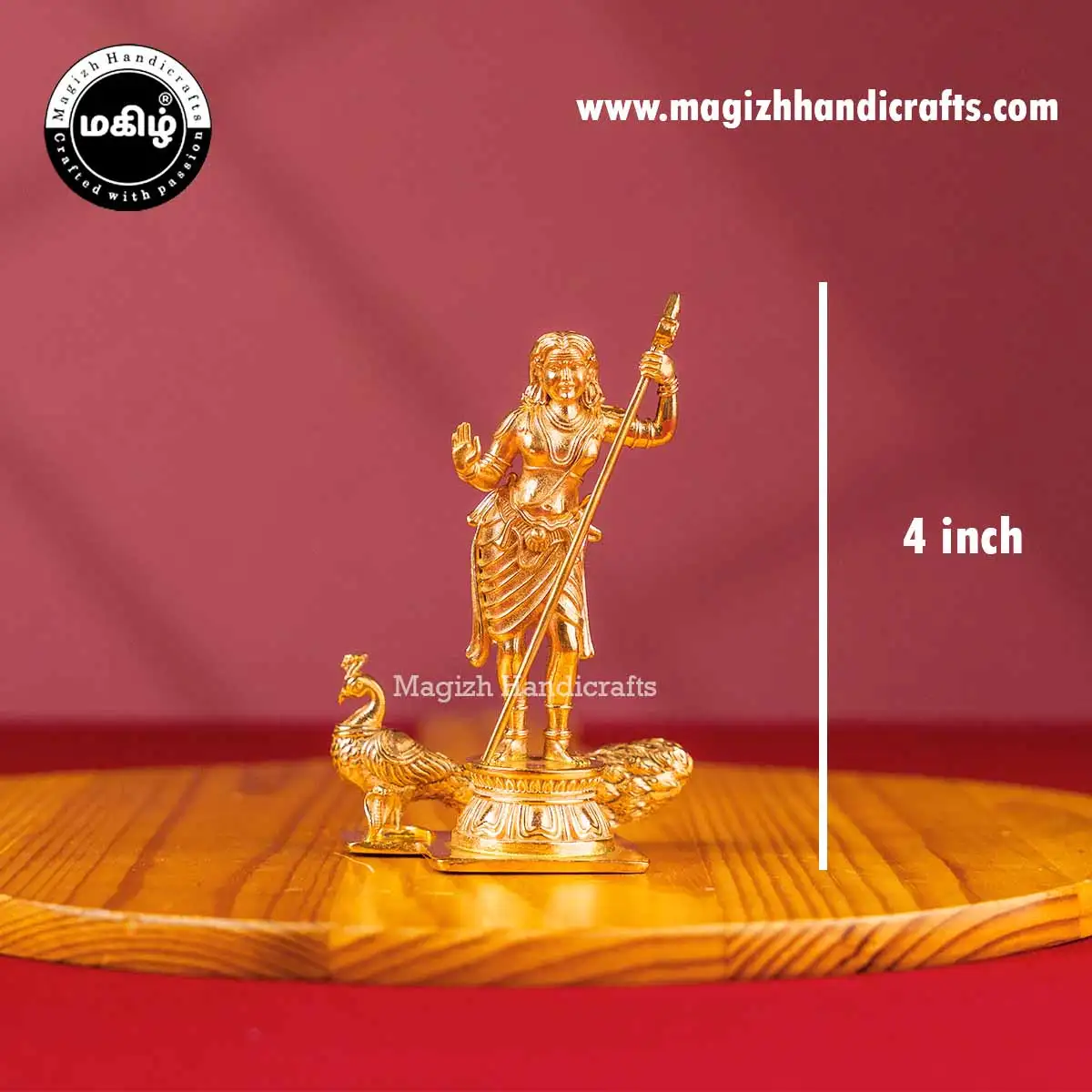 Impon Standing Murugan with Vel idol - 4 inch - image 2