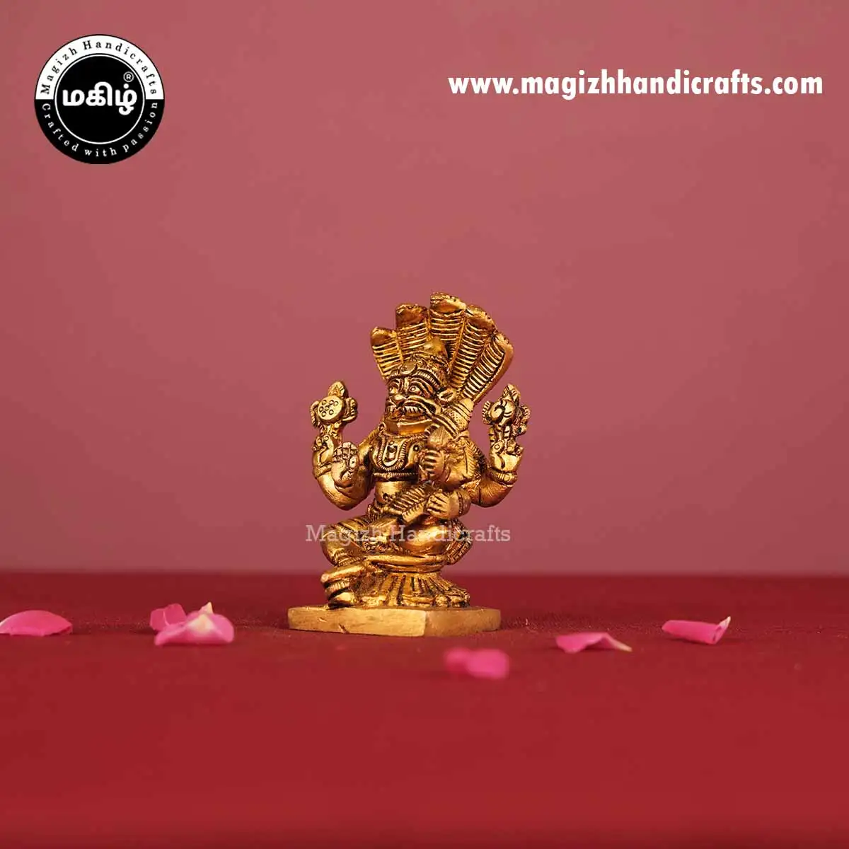 Brass Snake Narasihma Lakshmi - 3.5 inch - image 4
