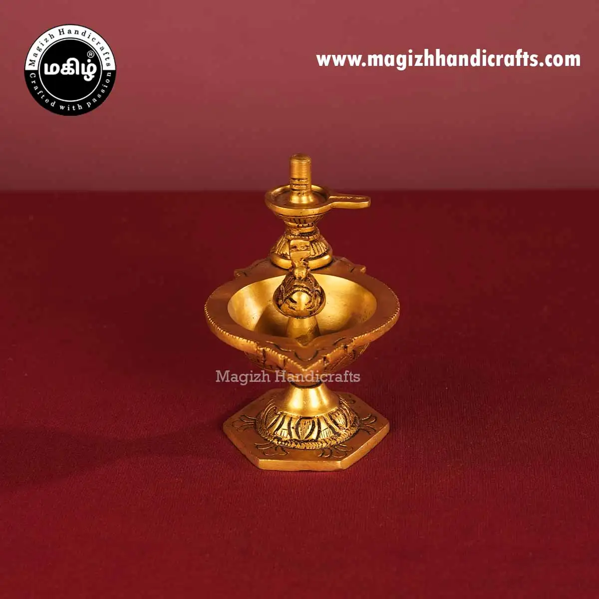 Brass Pradhosham Lingam Nandhi Lamp - 4 inches - image 5
