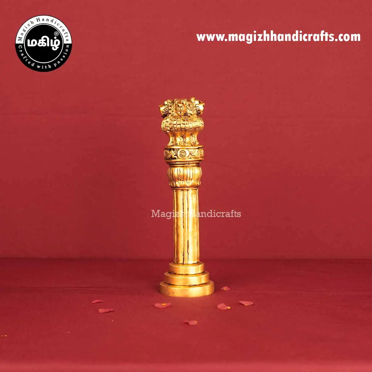 Brass Ashoka Pillar - 10 Inches - image 1
