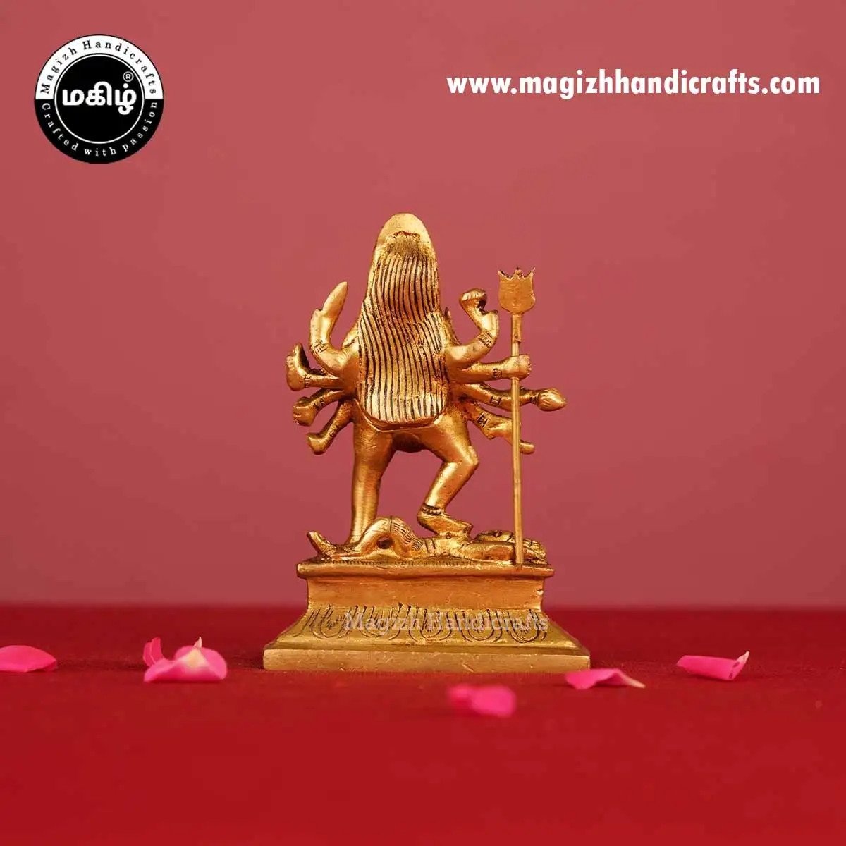 Brass goddess Kali idol - 4 inches - image 5