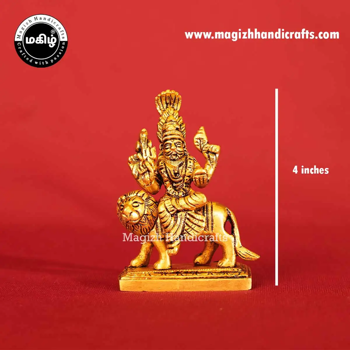 4 inch brass Pratyangira devi idol - image 2