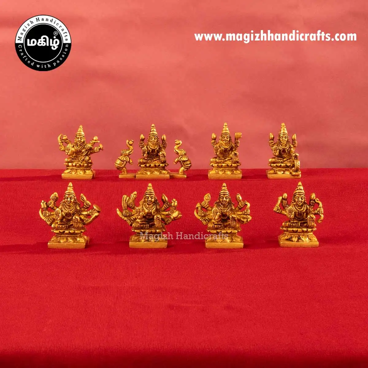 2 Inch Brass Ashta Lakshmi Idols Set - image 1