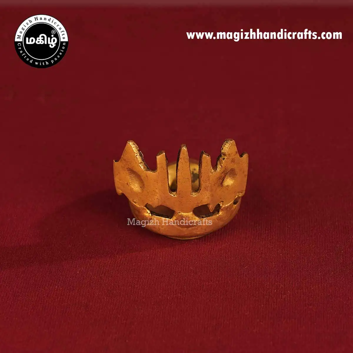 1.5 Inch Brass Sangu Chakram Namam Lamp - image 5