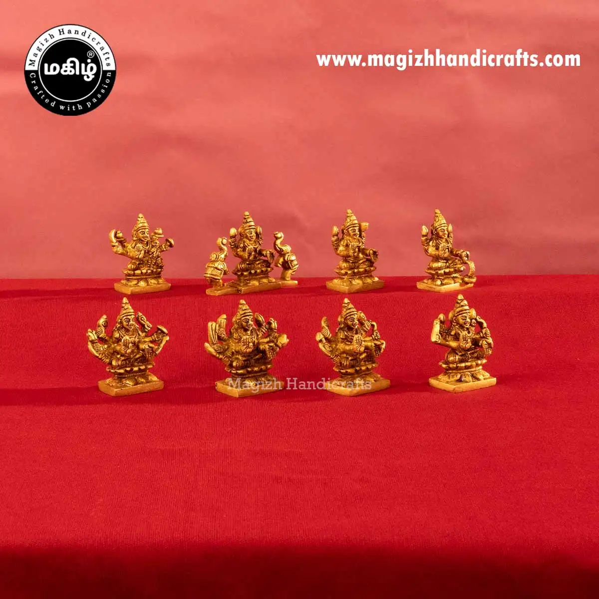 2 Inch Brass Ashta Lakshmi Idols Set - image 2