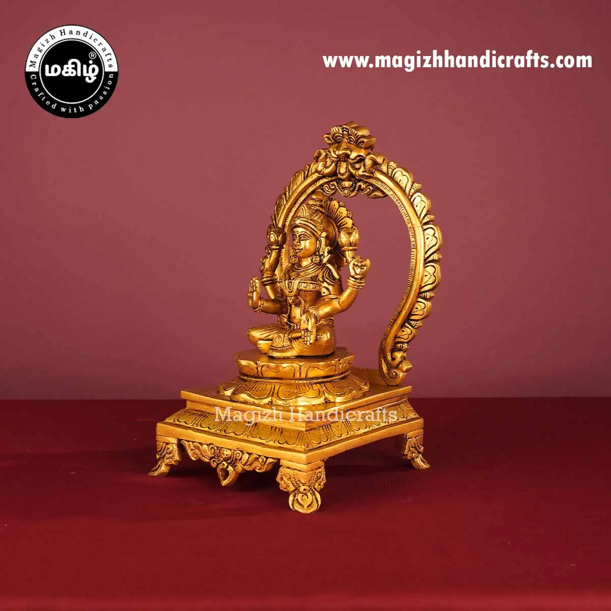 Brass Lakshmi idol with prabavalli - 11 inches - image 4