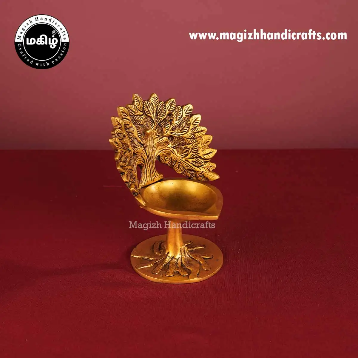 Brass Kalpavriksham tree Lamp - 6.5 inches - image 4
