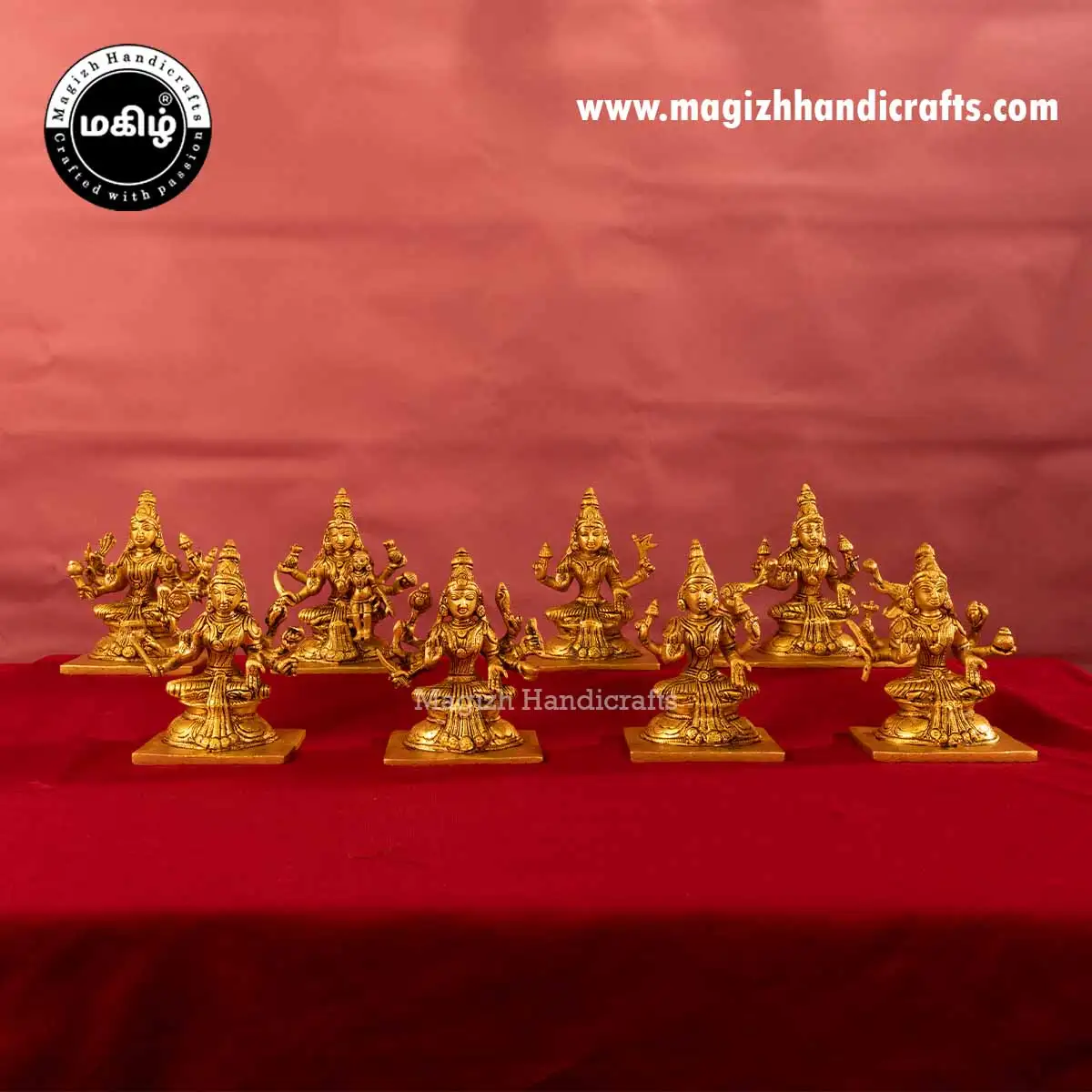 Brass AshtaLakshmi idols - 5 inch - image 1