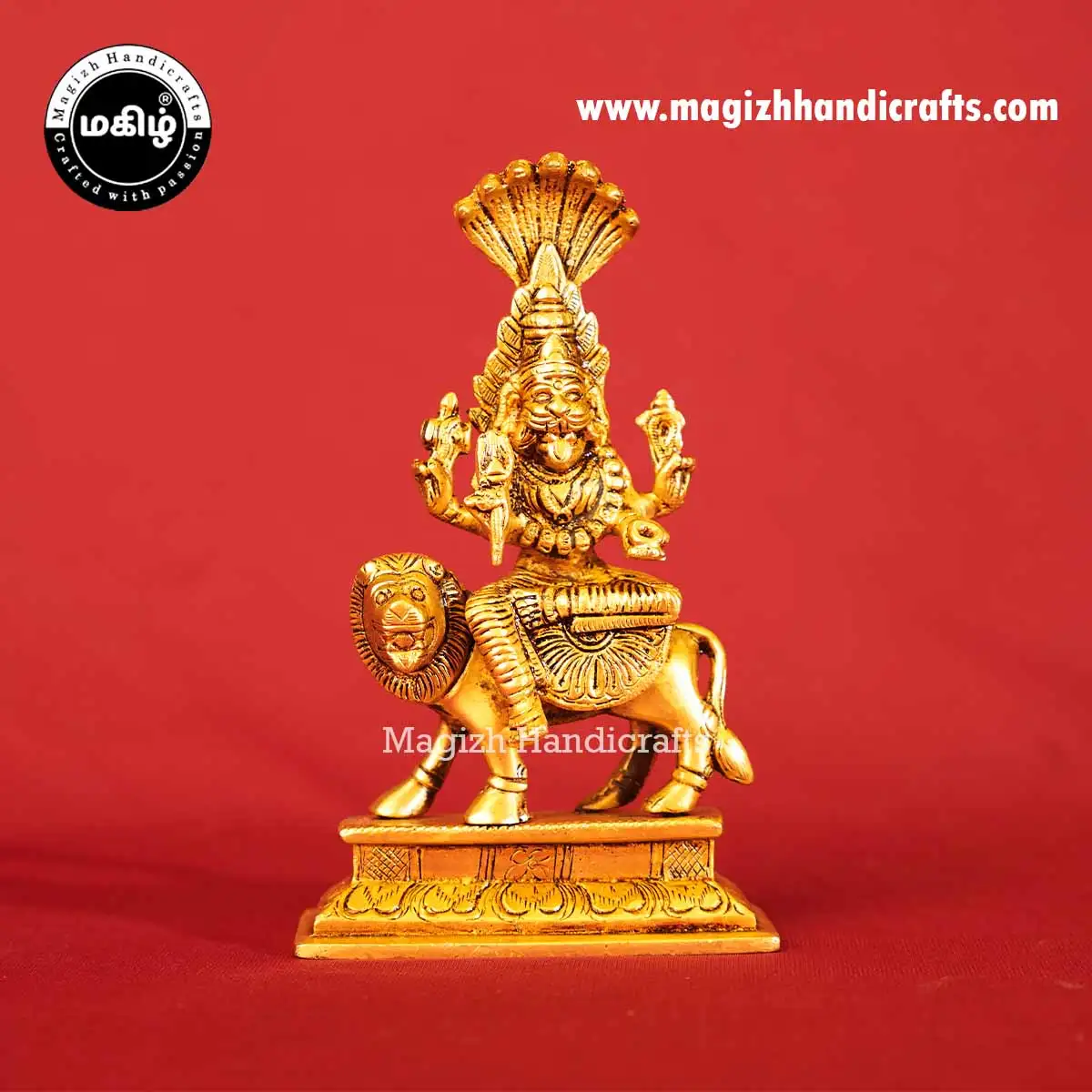 7 inch brass Pratyangira devi idol - image 1