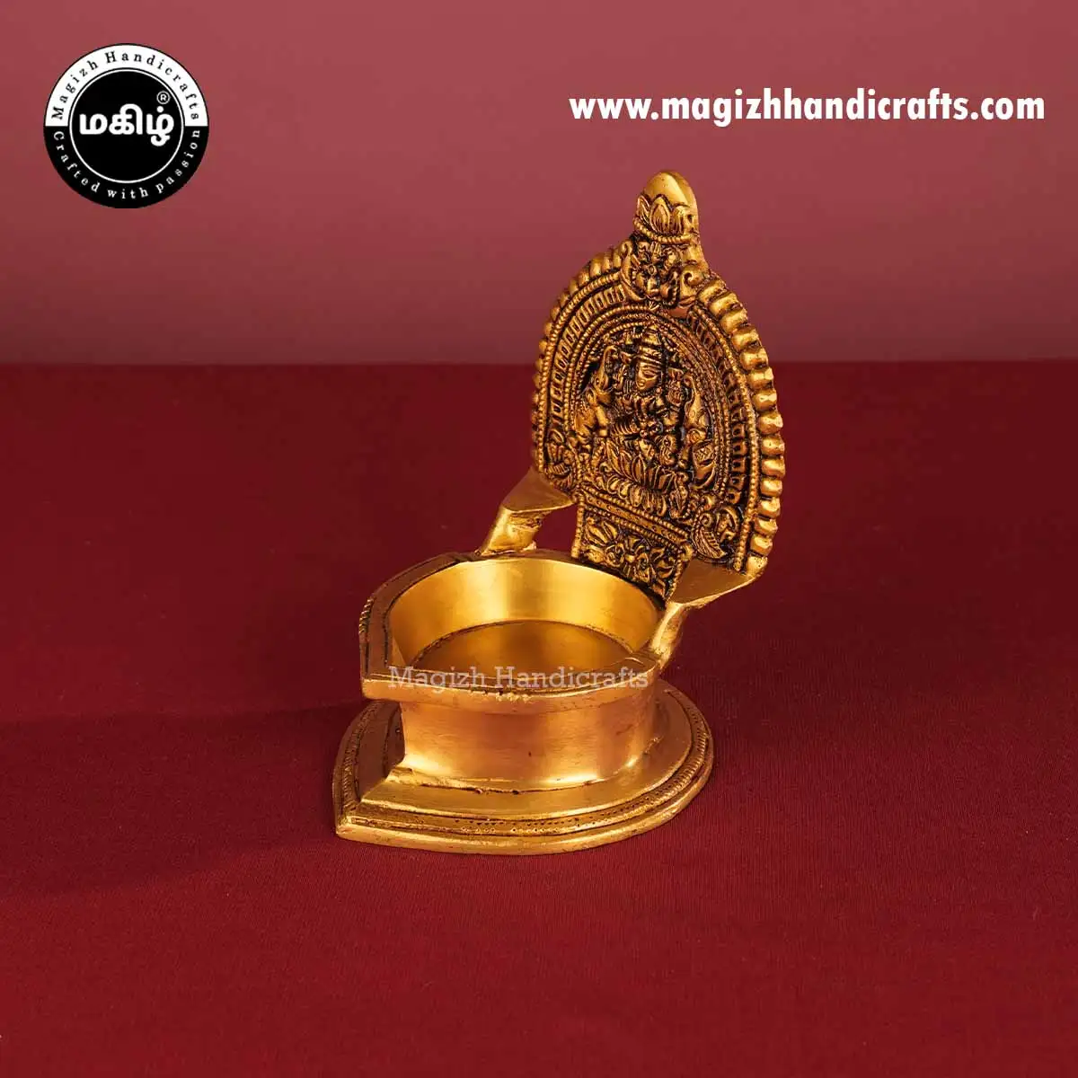 Brass Gaja Lakshmi Kamakshmi Lamp - 6.5 inches - image 4
