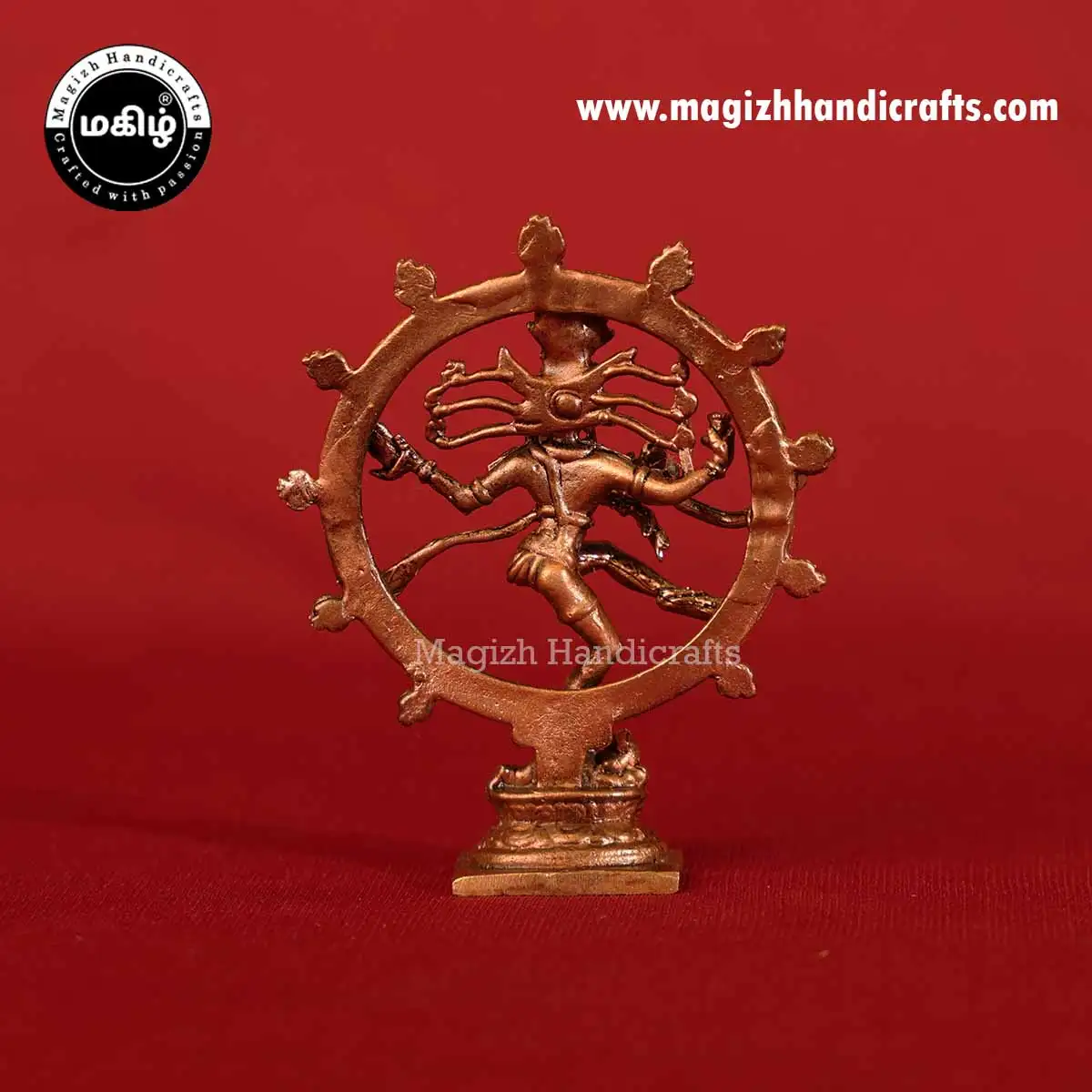 3.5 inches Copper Natrajar idol with Chakram - image 4