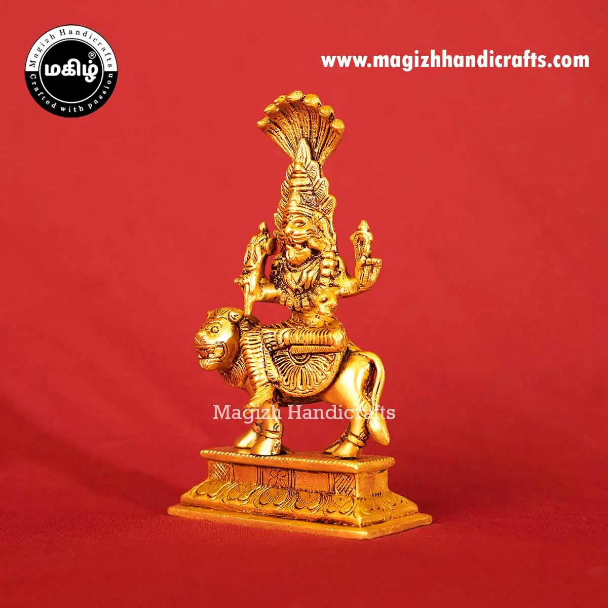 7 inch brass Pratyangira devi idol - image 4