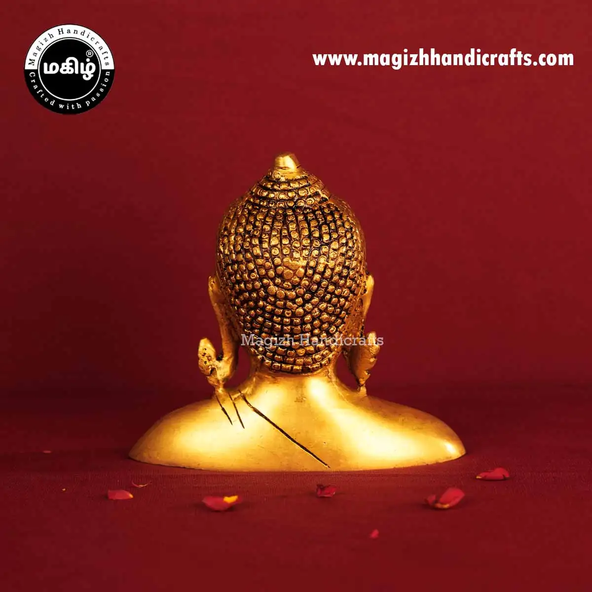 Brass Buddha Half Idol - 6 Inches - image 5