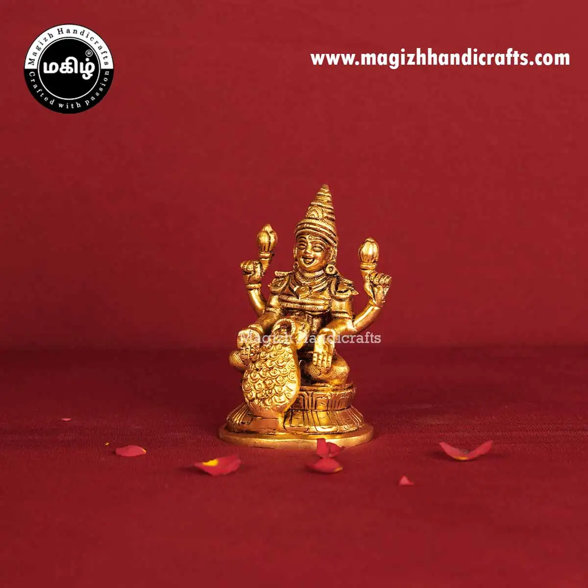 Brass Lakshmi with Money Pot Idol - 4 Inches - image 3