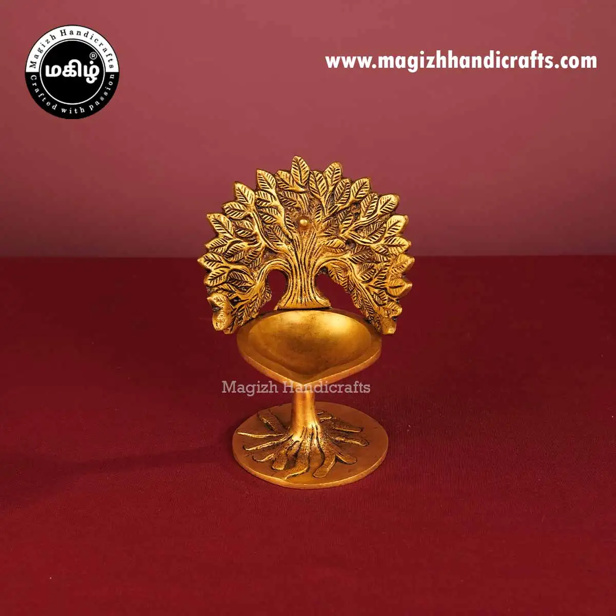 Brass Kalpavriksham tree Lamp - 6.5 inches - image 1