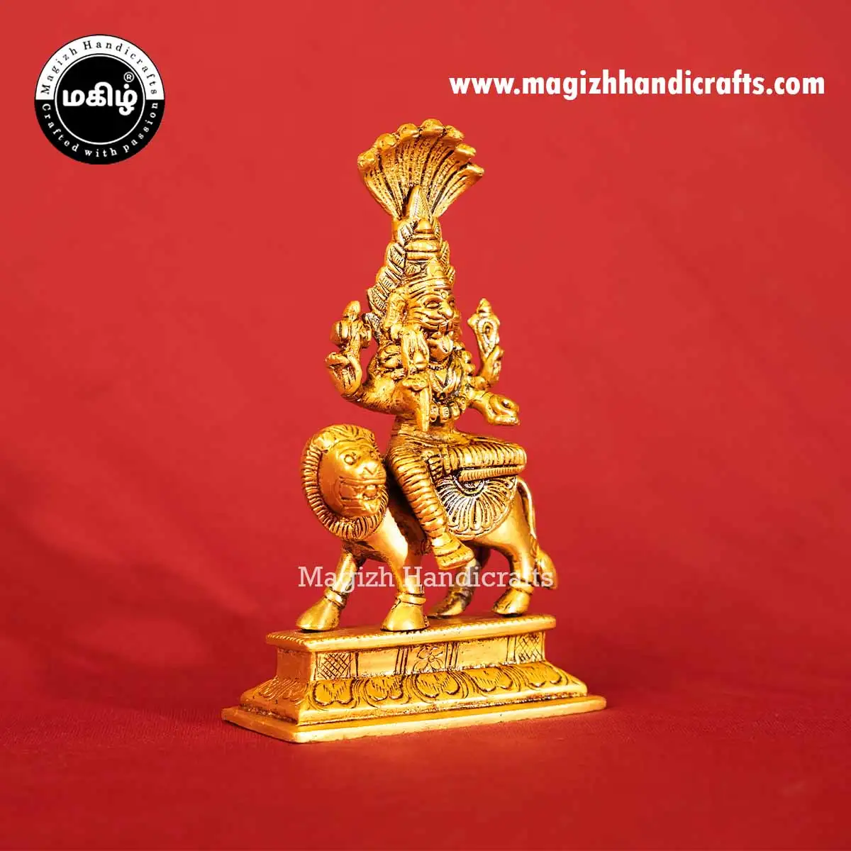 7 inch brass Pratyangira devi idol - image 3