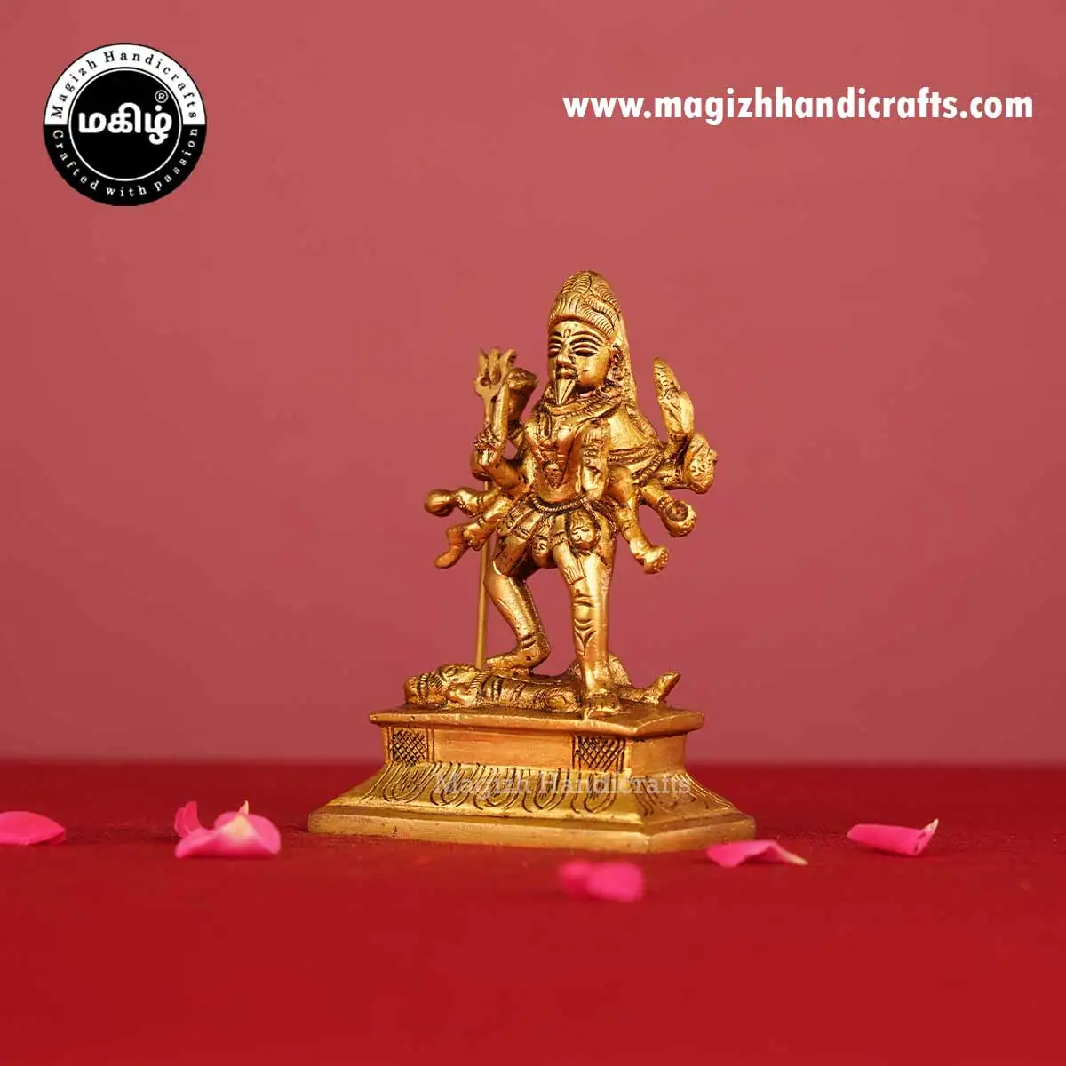Brass goddess Kali idol - 4 inches - image 3