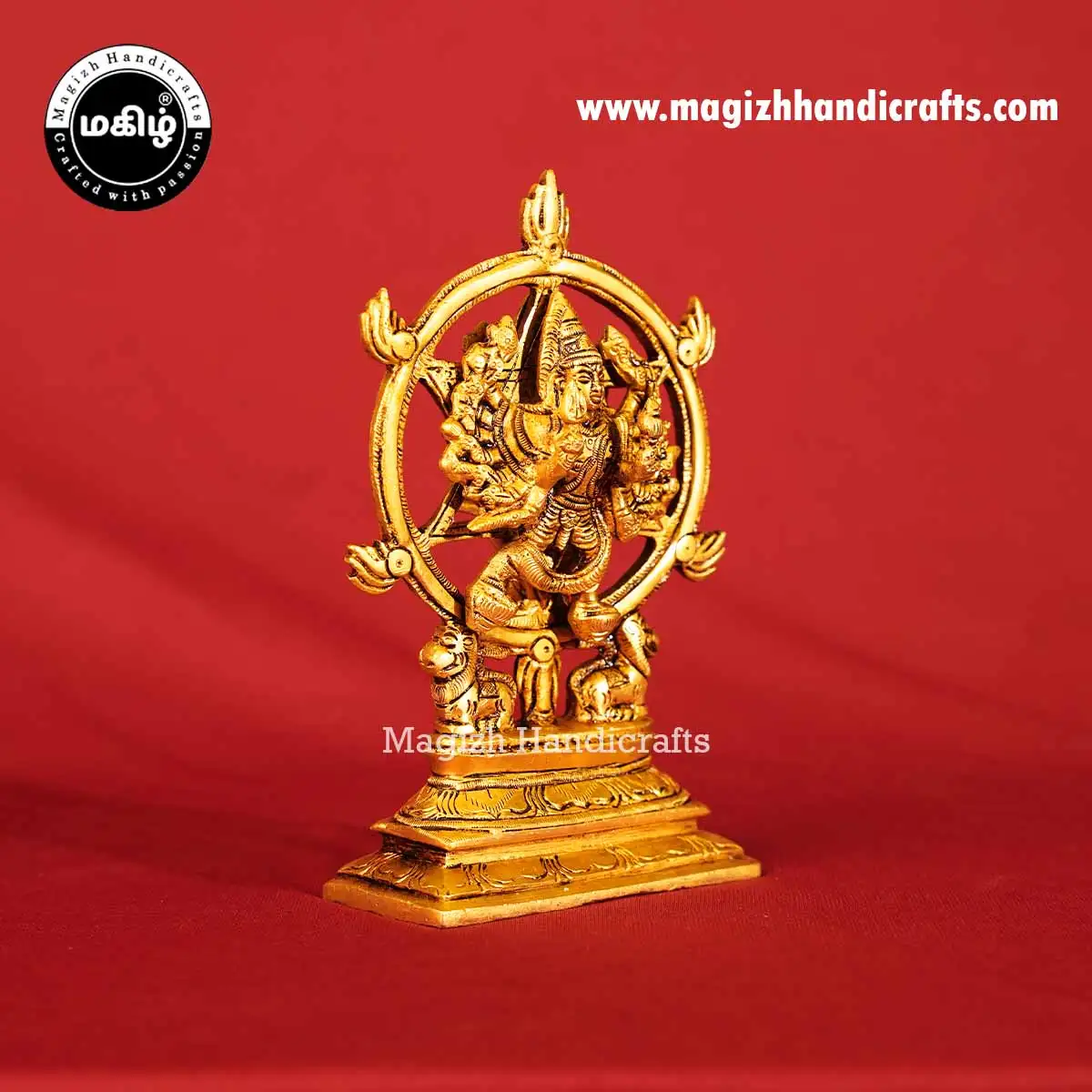 Brass Chakrathalwar - Narasimhar Idol - 7 inches - image 5