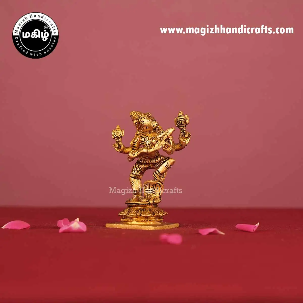 Brass Lakshmi Hayagireeswarar Idol - 3 Inch - image 3