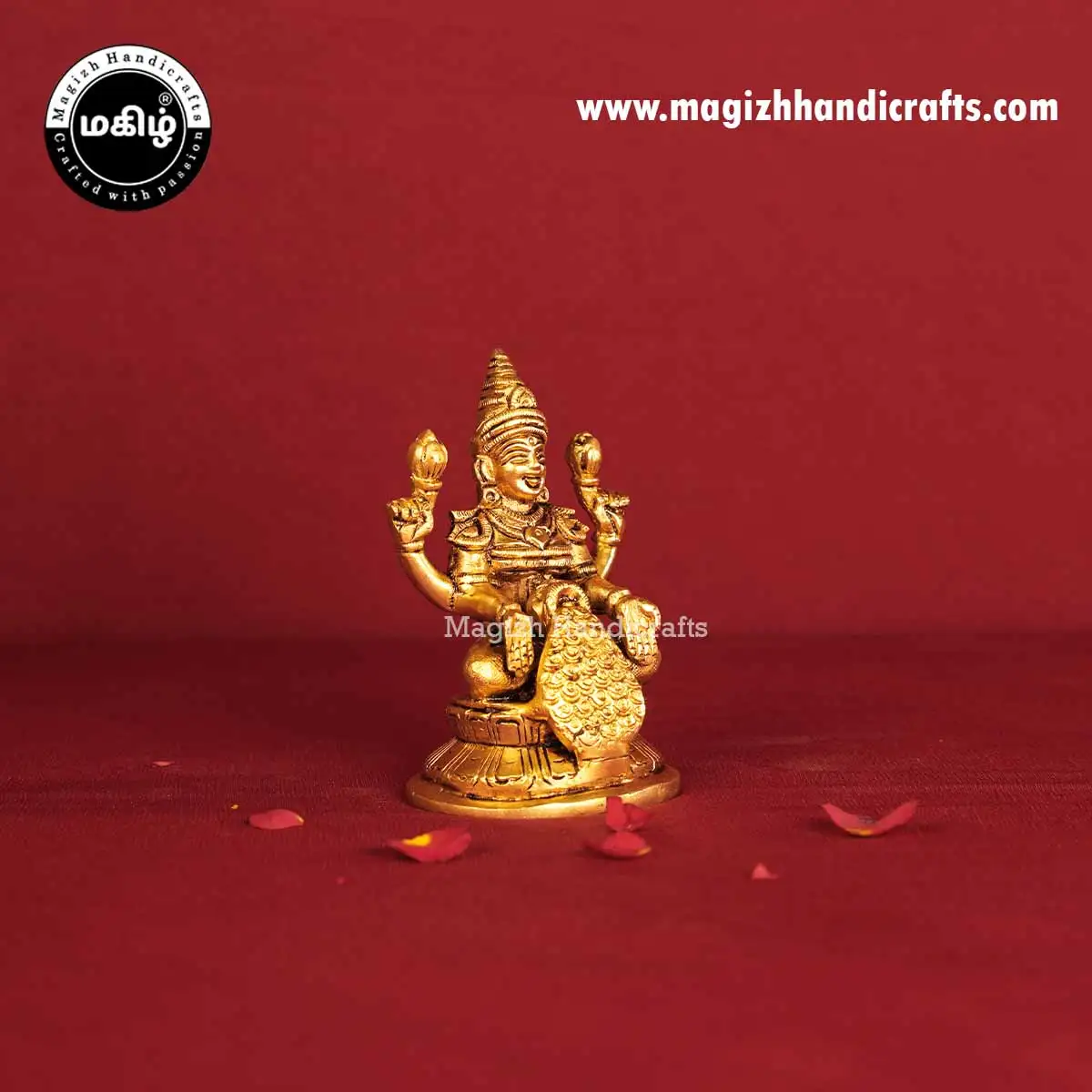 Brass Lakshmi with Money Pot Idol - 4 Inches - image 4