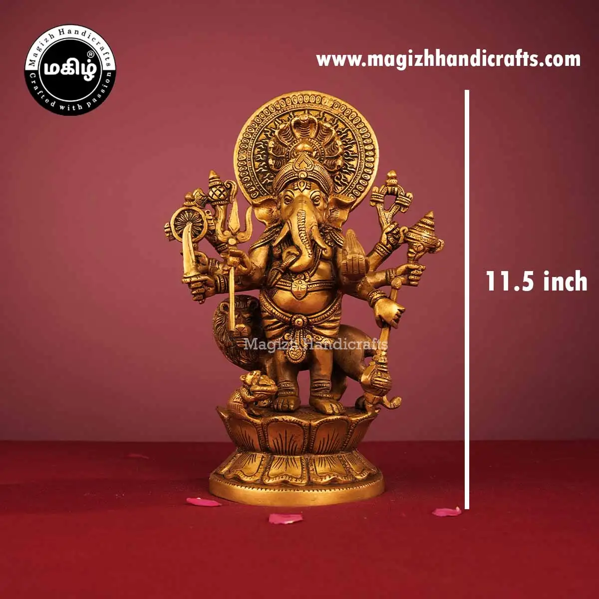 Brass Kan Drishti Ganesha Idol - 11.5 Inches - image 2