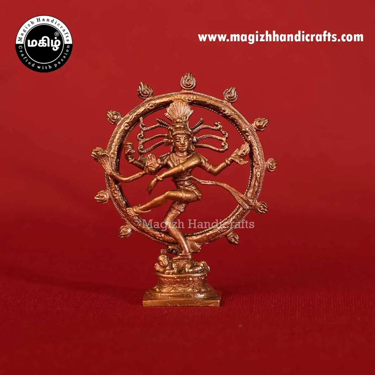 3.5 inches Copper Natrajar idol with Chakram - image 1