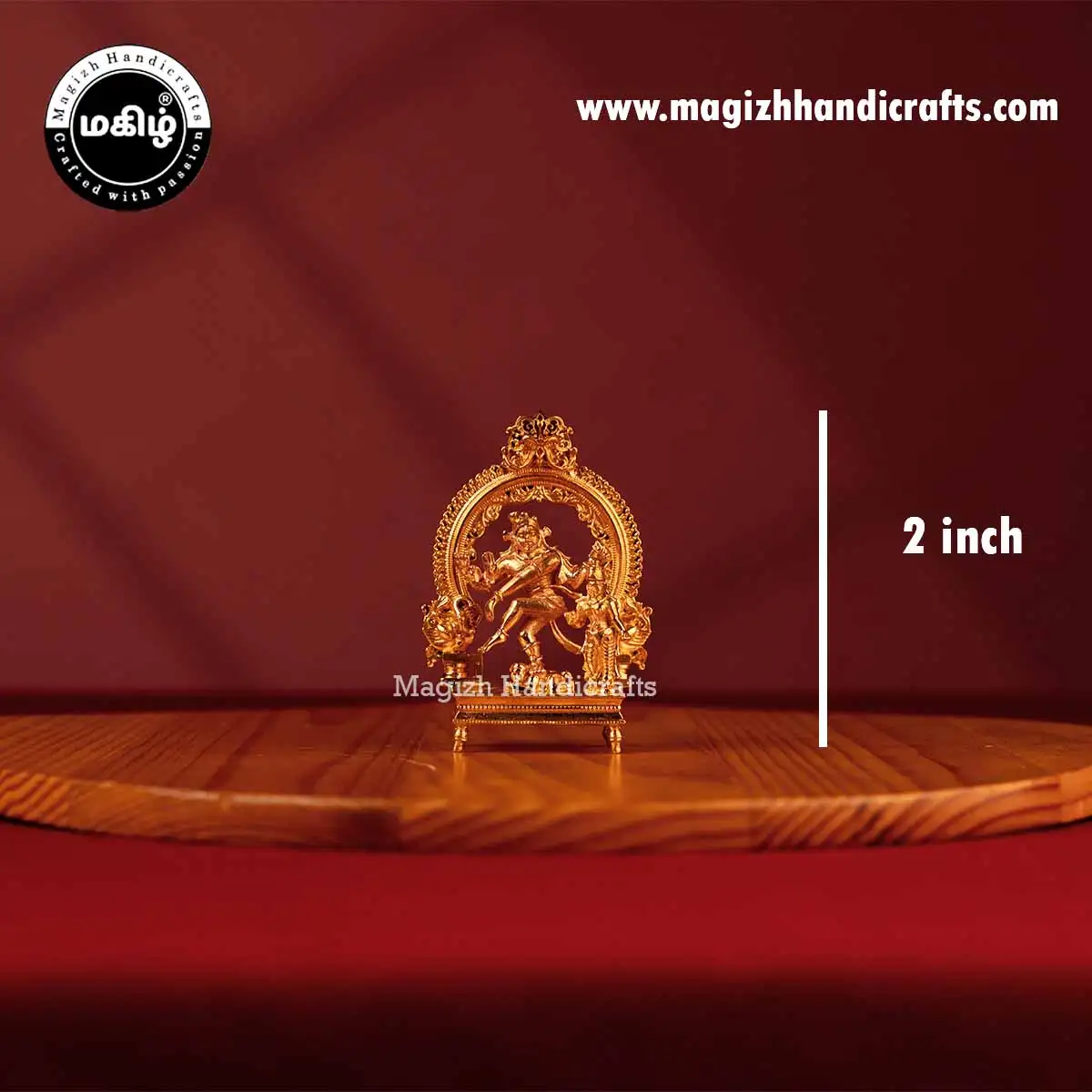 Impon god Natrajar and Sivagami amman idol with Thiruvachi - 2 inch - image 2