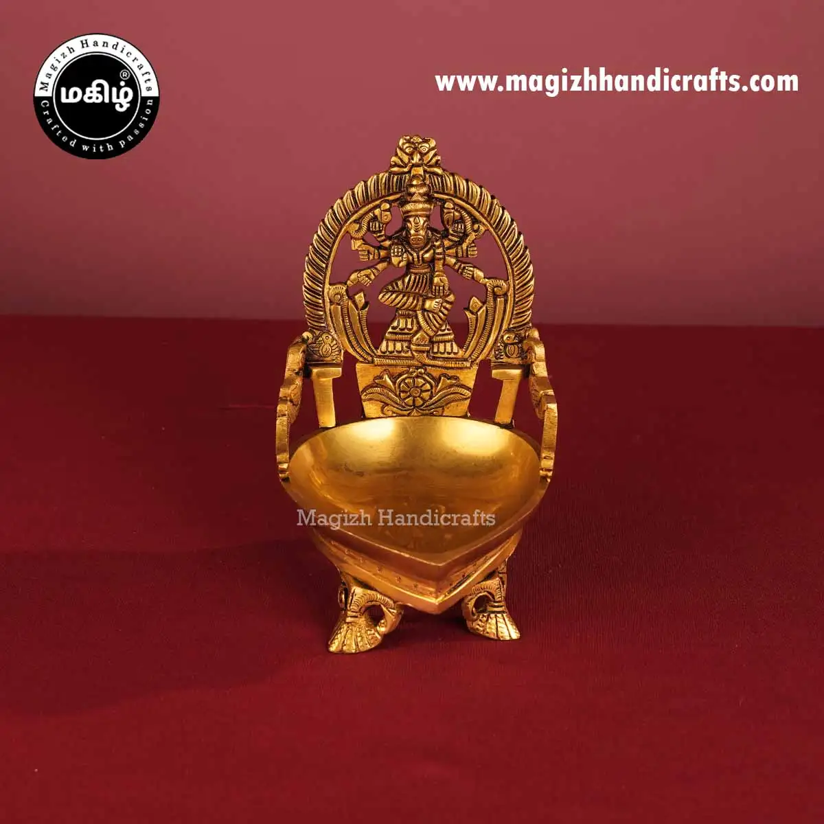 Brass Heart Shape Varahi amman Lamp 7 inches - image 1
