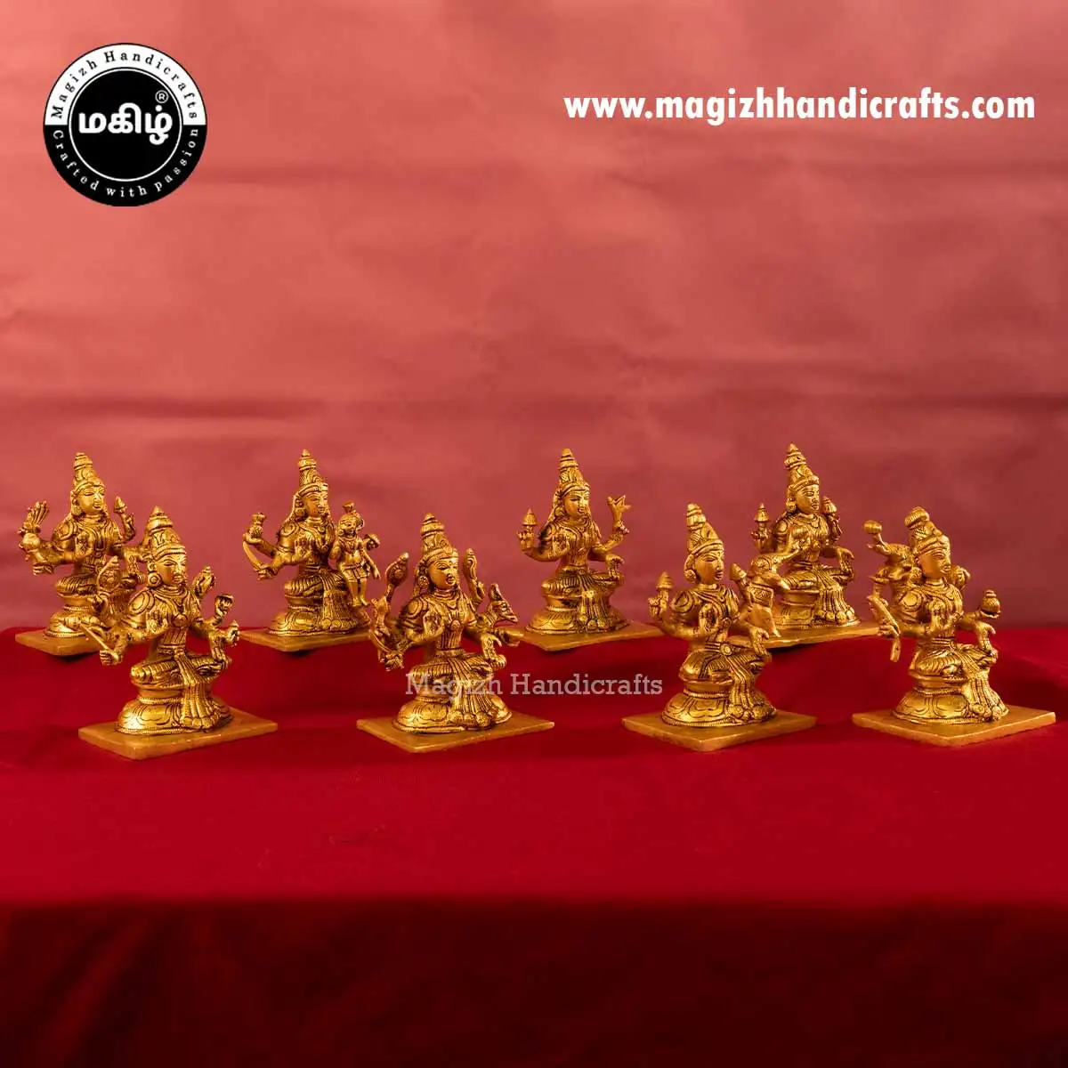 Brass AshtaLakshmi idols - 5 inch - image 2