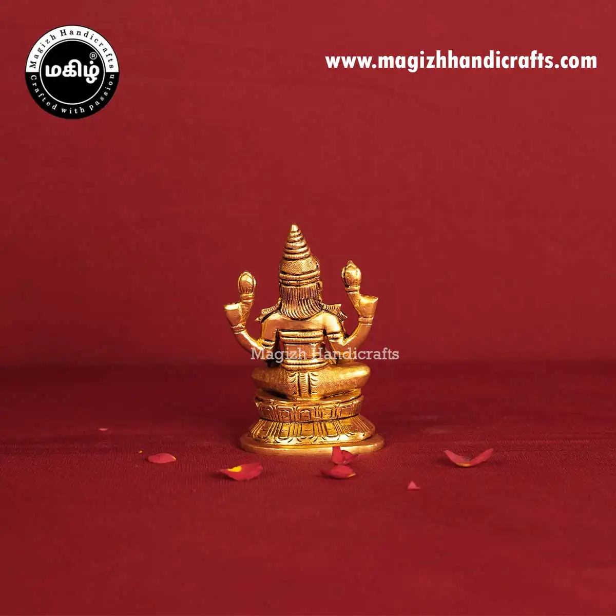 Brass Lakshmi with Money Pot Idol - 4 Inches - image 5