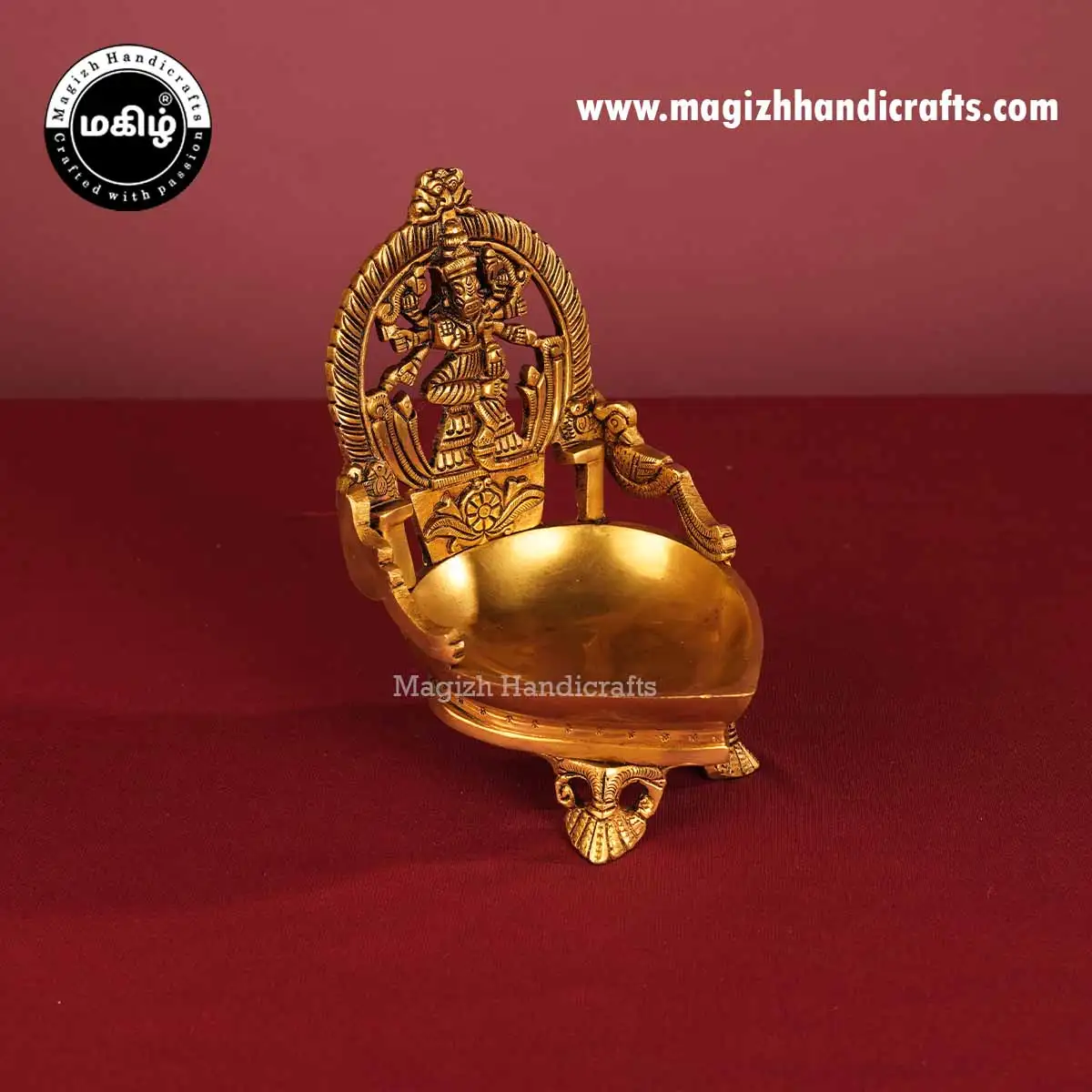 Brass Heart Shape Varahi amman Lamp 7 inches - image 3