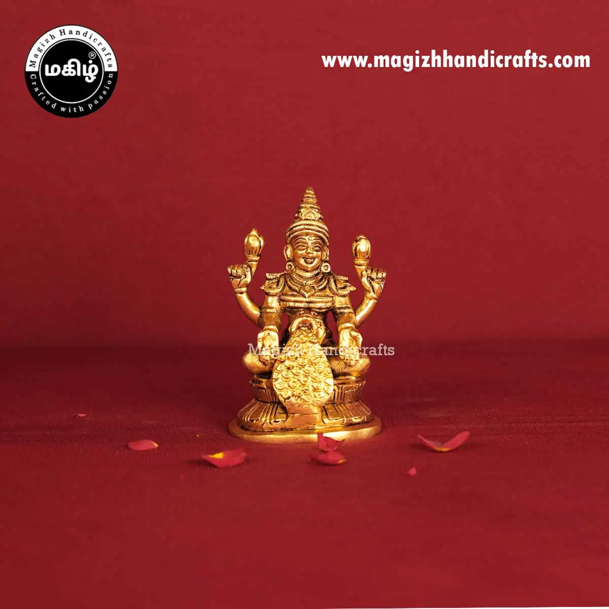 Brass Lakshmi with Money Pot Idol - 4 Inches - image 1
