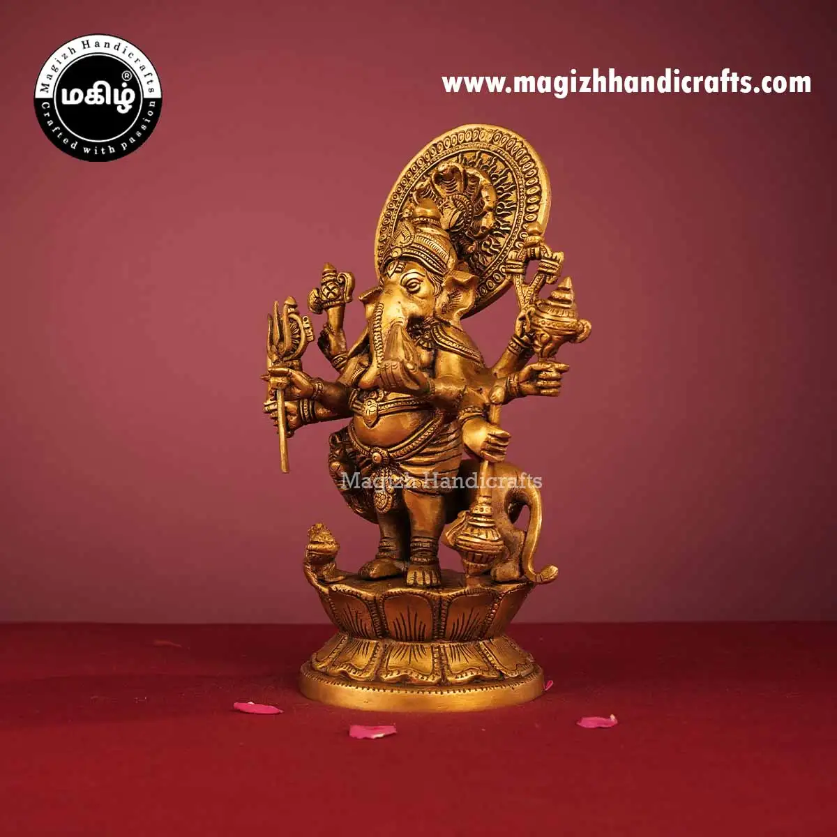 Brass Kan Drishti Ganesha Idol - 11.5 Inches - image 4