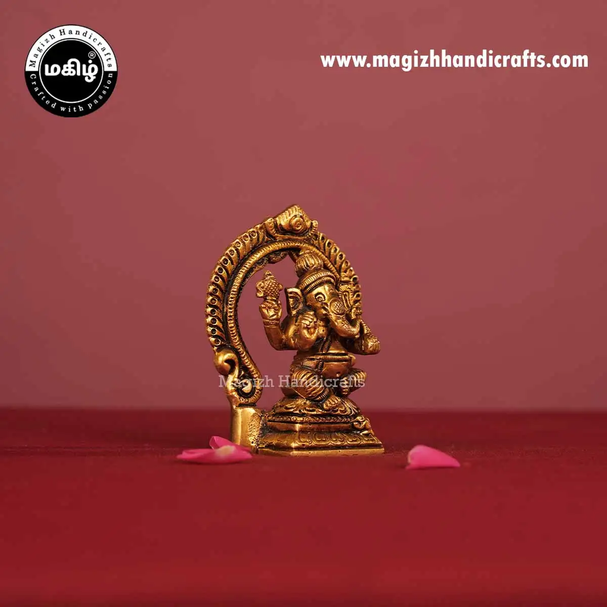Brass Frame Ganesha Idol - 3.5 inch - image 3