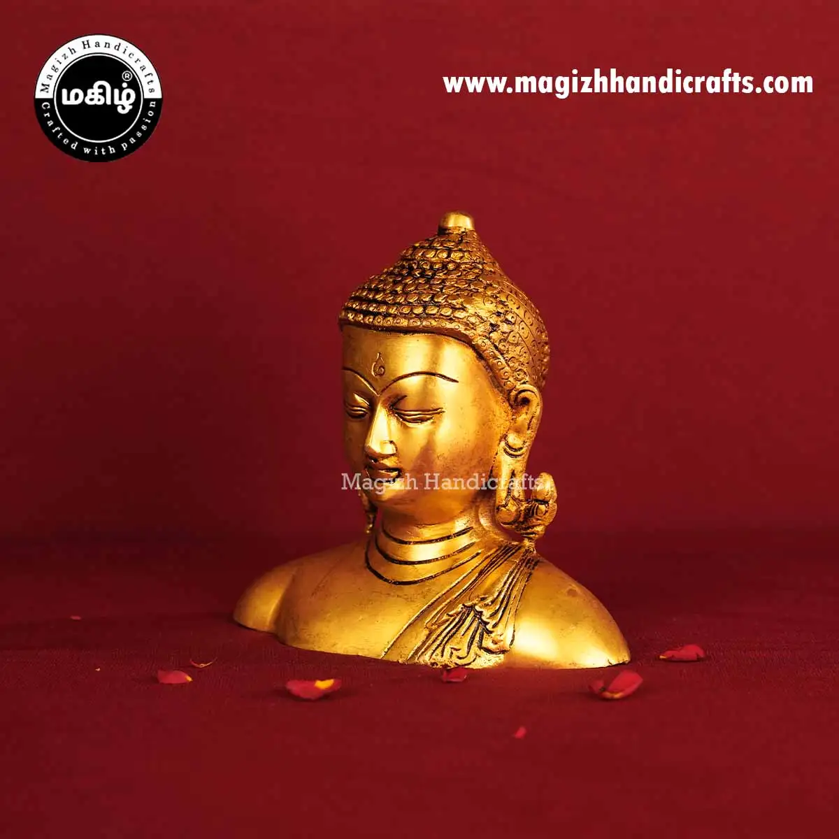 Brass Buddha Half Idol - 6 Inches - image 3