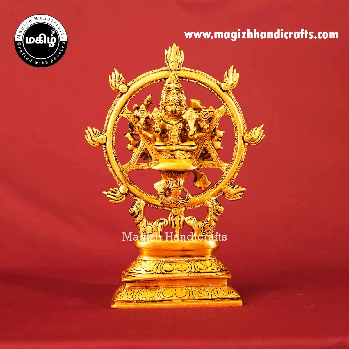 Brass Chakrathalwar - Narasimhar Idol - 9.5 inch - image 4