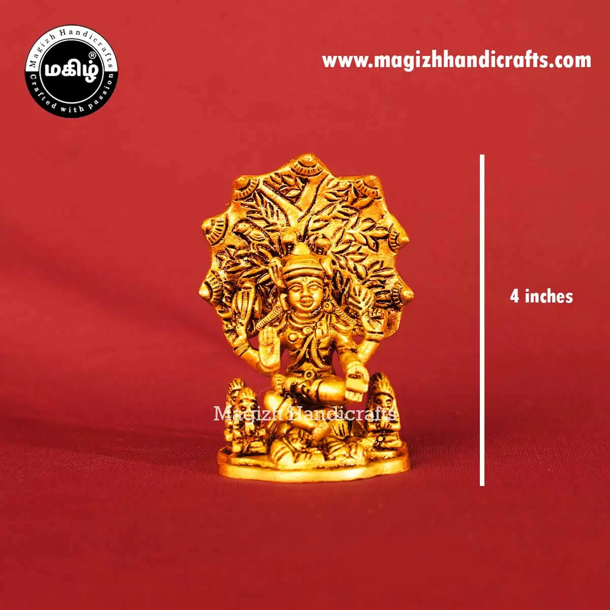 Brass Dakshinamurti idol - 4 inches - image 2