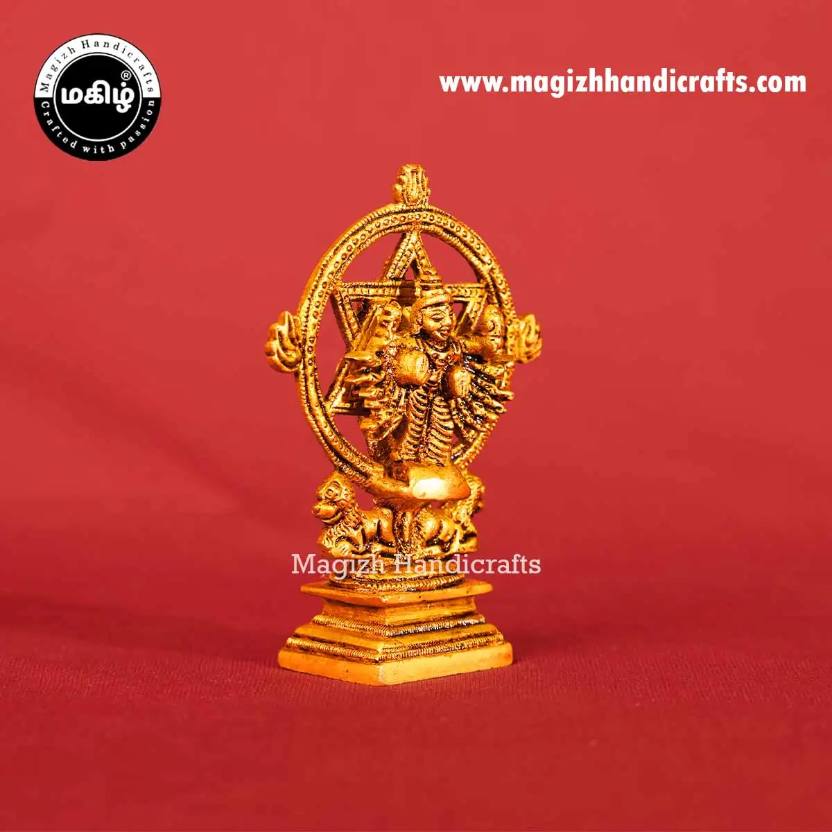 Brass Chakrathalwar - Narasimhar Idol -4 inches - image 3
