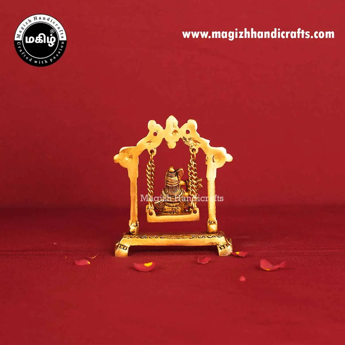 Brass Swing Krishna idol - 4.5inch - image 5